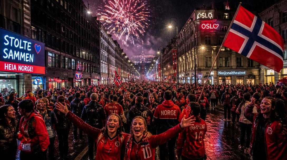 135 000 norrmän firade i Oslo trots VM-exit mot England