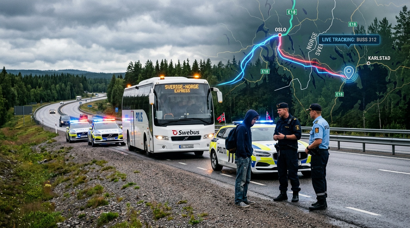 14-årig pojke stal norsk stadsbuss och körde över gränsen till Sverige