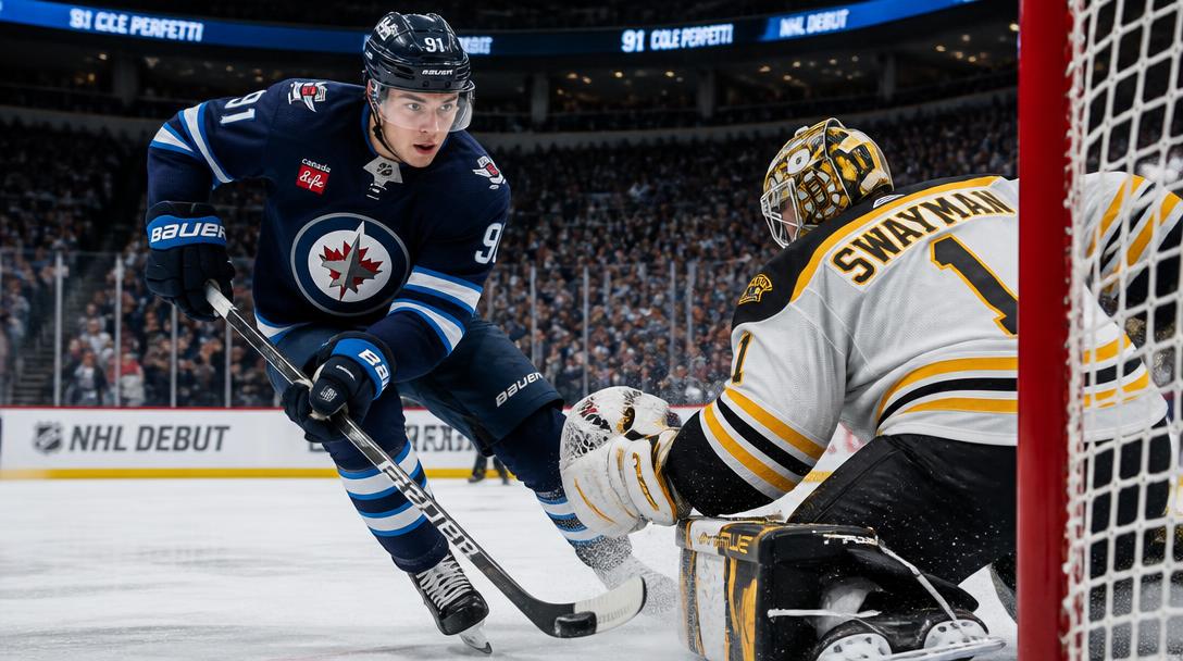 18-årige Viggo Björck lovordas av tränaren efter NHL-debut med Winnipeg