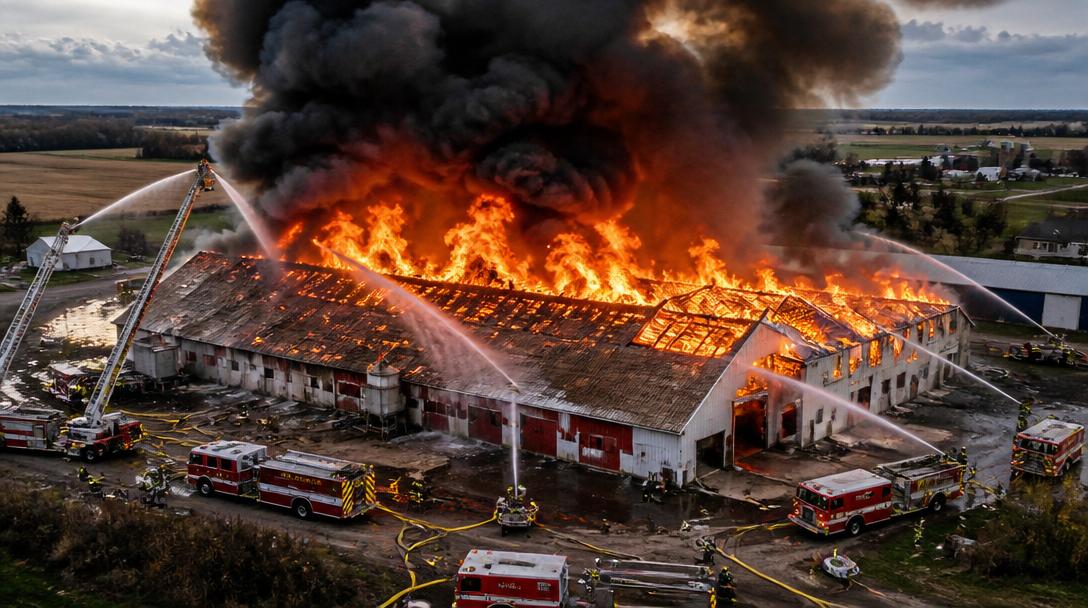 48 000 höns dog när hönseri brann utanför Perstorp