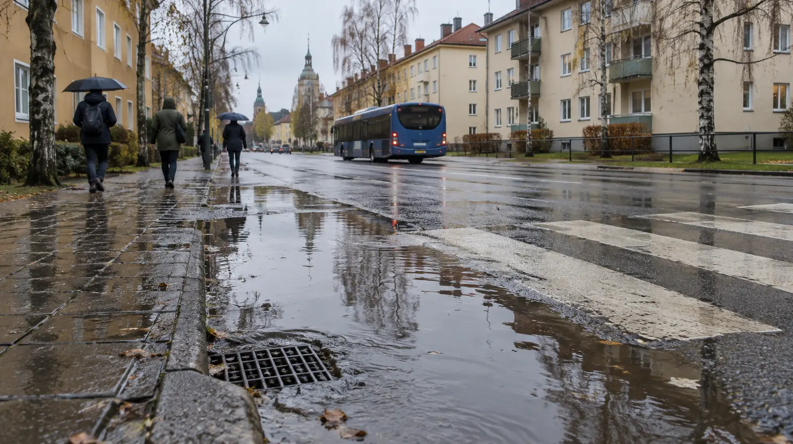 88 millimeter regn i Gävle på ett dygn, inga större trafikstörningar