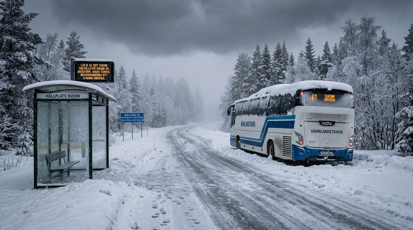 All busstrafik i Umeå inställd under måndagsmorgonen på grund av extrem halka