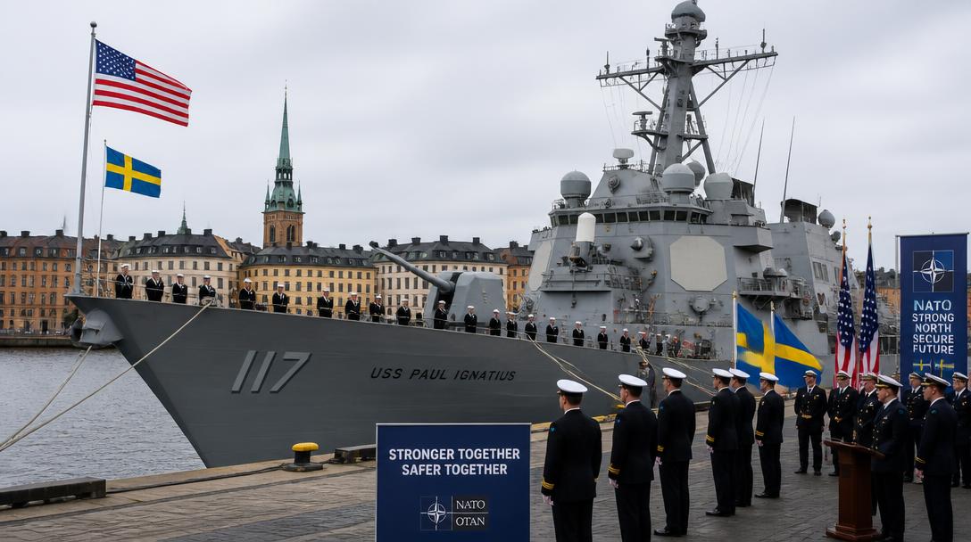Amerikanskt stridsfartyg på besök i Stockholm