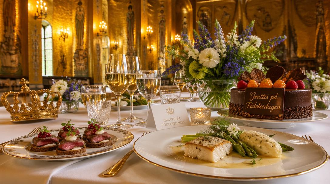 Anka, röding och tårta på menyn när kungen fyller 80