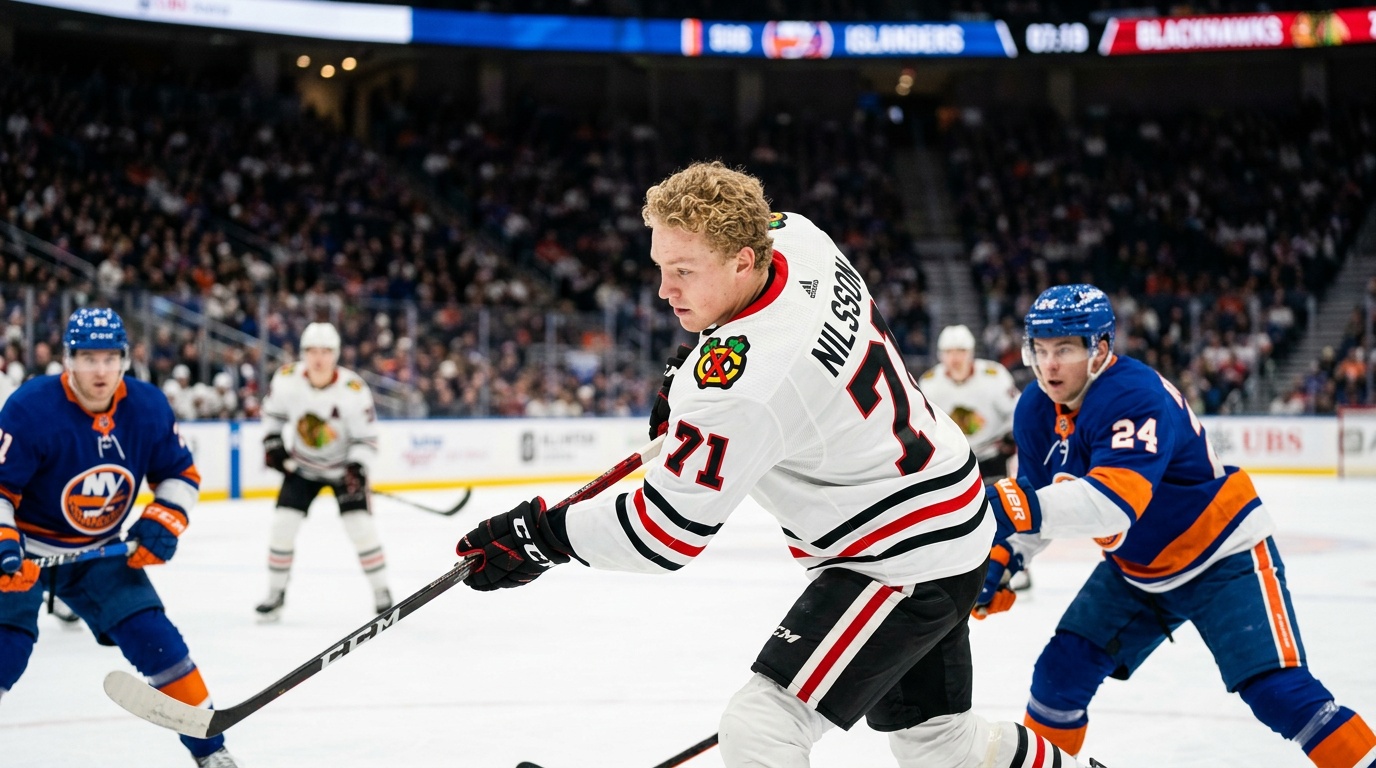 Anton Frondell, 18, gjorde poäng i sin NHL-debut för Chicago