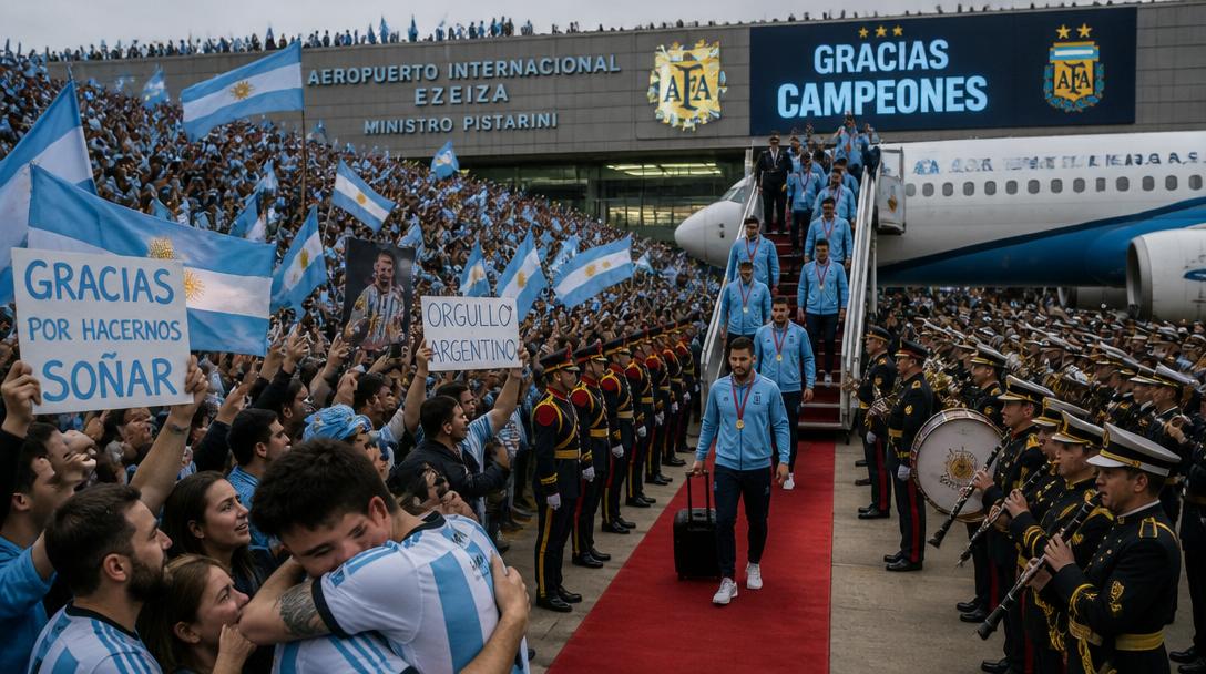 Argentina välkomnades hem med silver, men utan Messi