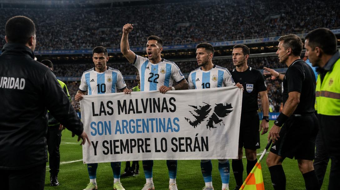 Argentinska spelarna riskerar böter efter Falklandsbanderoll på VM
