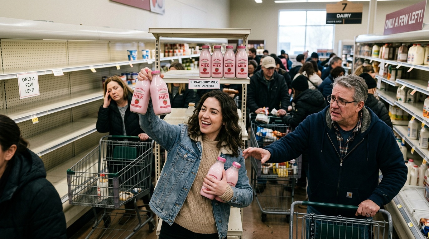 Arlas jordgubbsmjölk slutsåld i hela landet efter TikTok-viral hajp