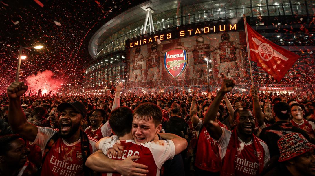 Arsenal vann Premier League för första gången på 22 år, supportrar firade natten lång