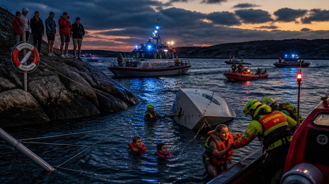 Båt sjönk vid Smögen med ett 20-tal ungdomar ombord