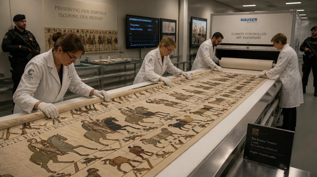 Bayeuxtapeten transporteras i mörkret till London för första gången på 950 år