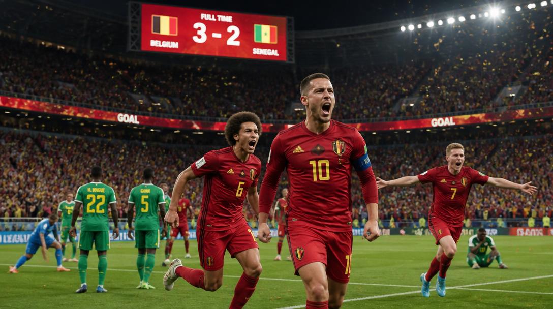 Belgien vände 0–2 till 3–2 mot Senegal i dramatiskt VM-slutspel