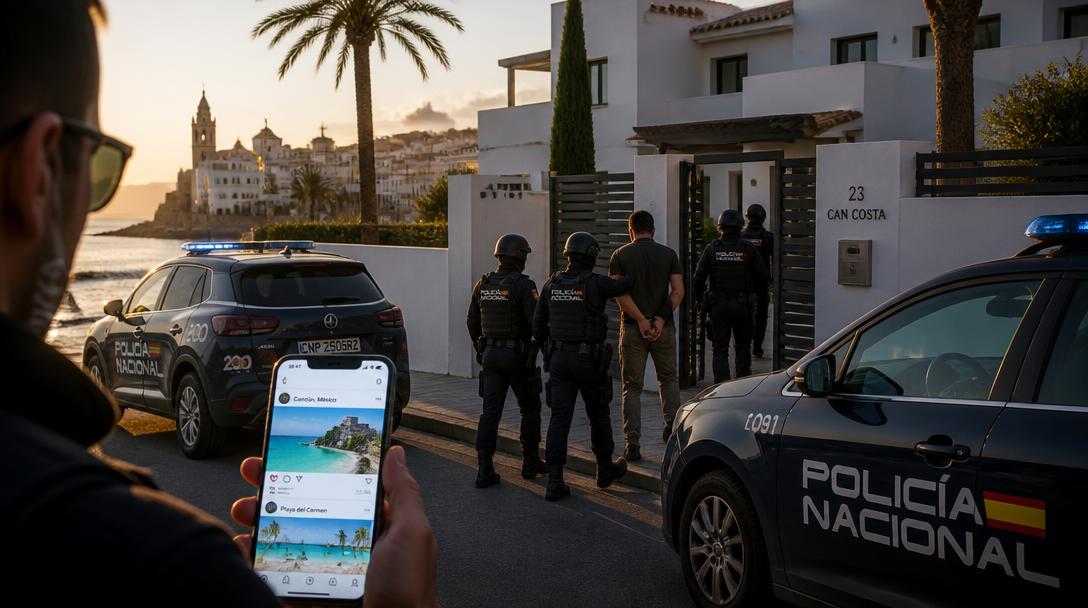 Bilder visar hur svenske gängtoppen greps i Sitges – bodde hos känd brottsling