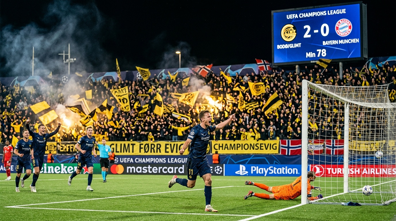 Bodø/Glimt krossar Sporting med 3–0 och är nära kvartsfinal i Champions League