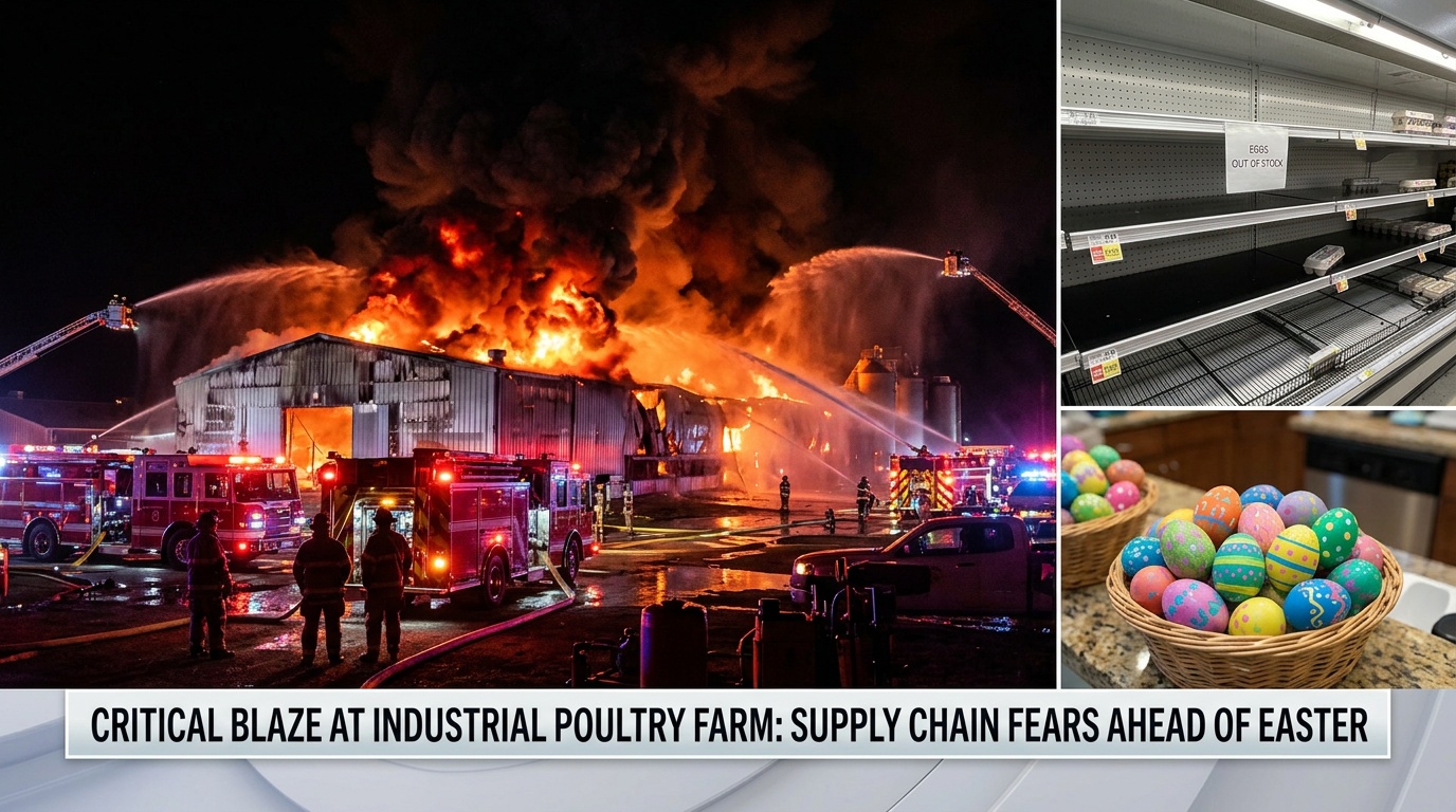 Brand hos äggproducent hotar påskleveranserna, 90 000 hönor döda