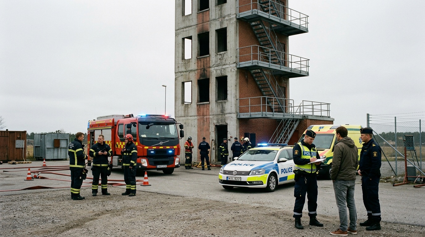 Brandman i 30-årsåldern dog efter fall från stegbil under övning i Växjö