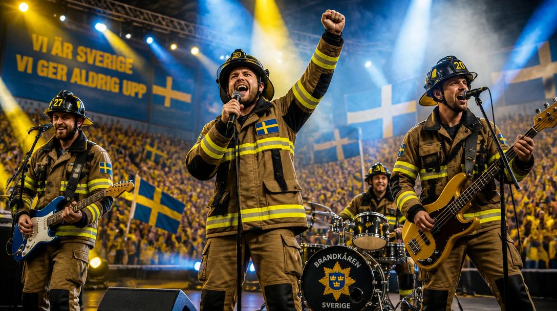 Brandmännen utmanar Stenström med egen VM-låt