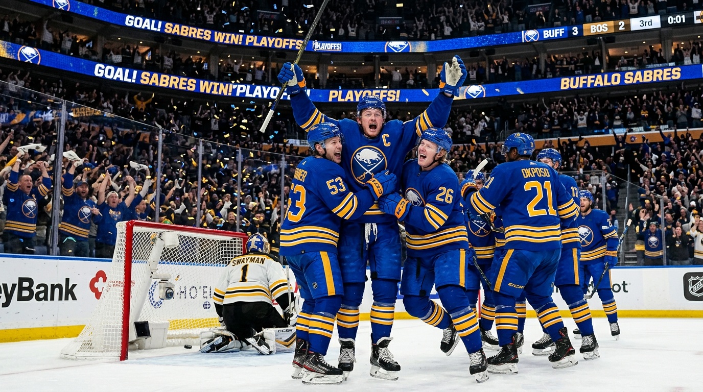 Buffalo vände från 0–2 till seger i första slutspelsmatchen på 15 år