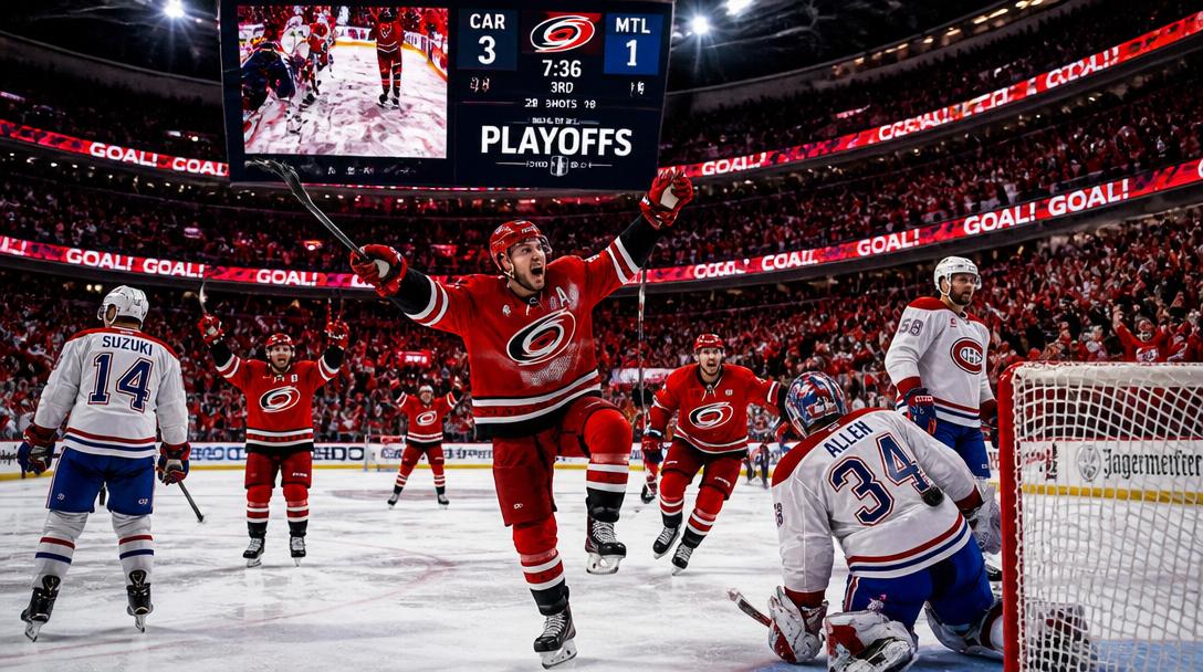 Carolina leder med 3-1 efter 4-0-seger mot Montreal