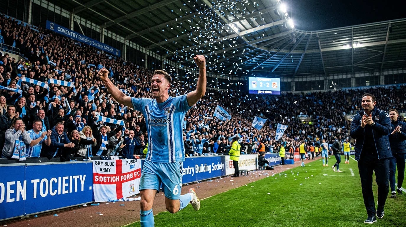 Coventry klart för Premier League efter 25 år, Bobby Thomas hjälte i 84:e minuten