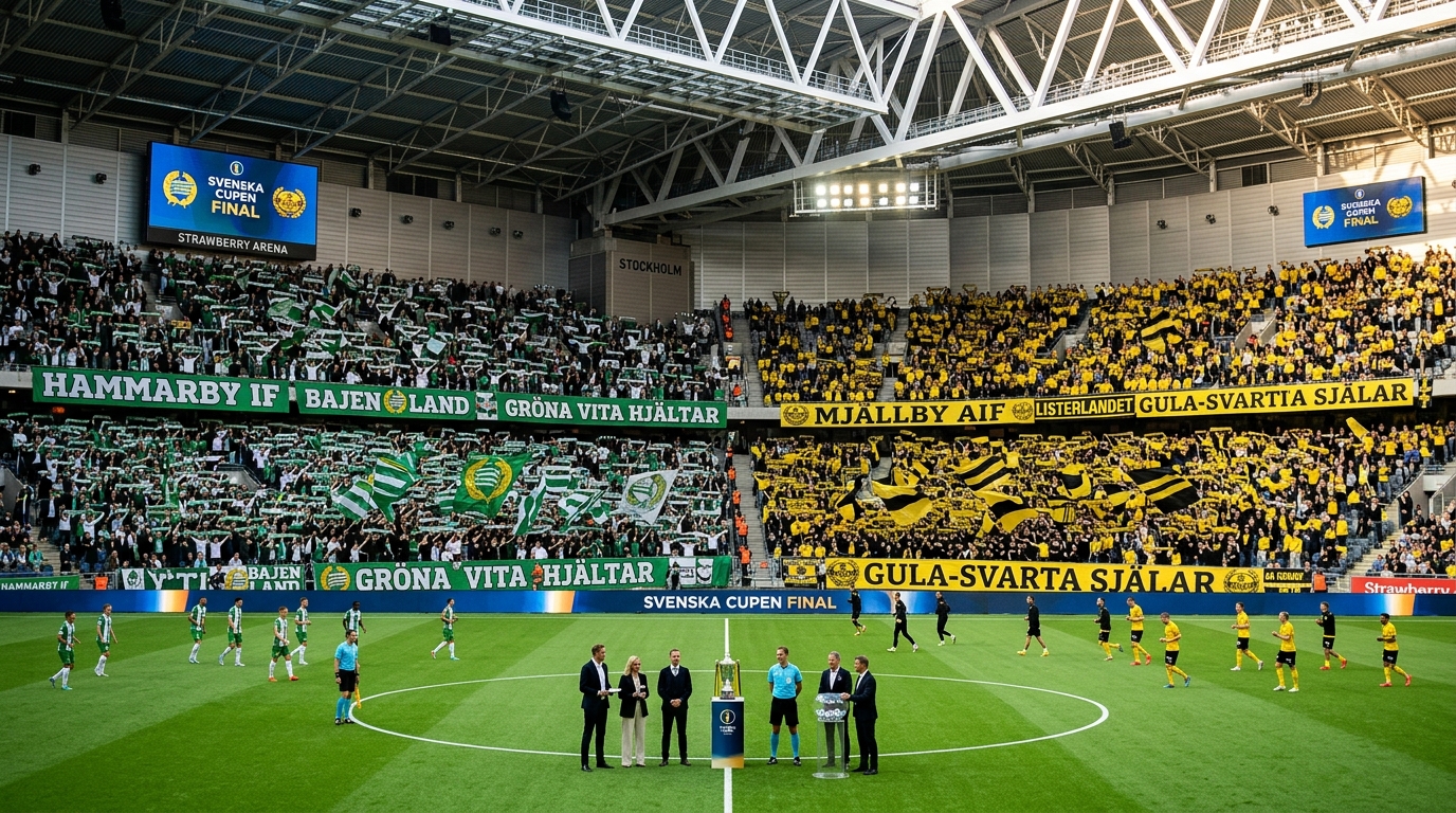 Cupfinalen mellan Hammarby och Mjällby spelas på Strawberry arena 14 maj