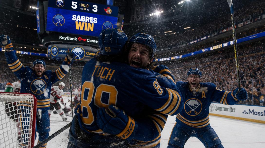 Dahlin avgörande med fem poäng när Buffalo tvingar fram sjunde matchen