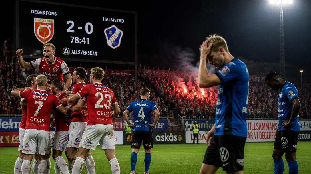 Degerfors vann bottenmötet mot Halmstad med 2–0