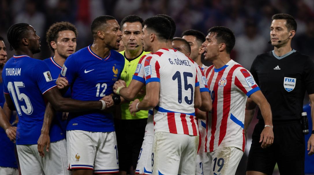 Domare sågas av experter efter Frankrikes match mot Paraguay
