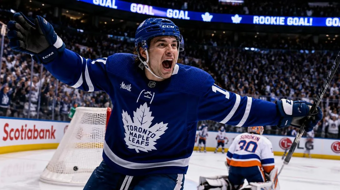 Draftettan Gavin McKenna gjorde sitt första NHL-mål i Torontos seger