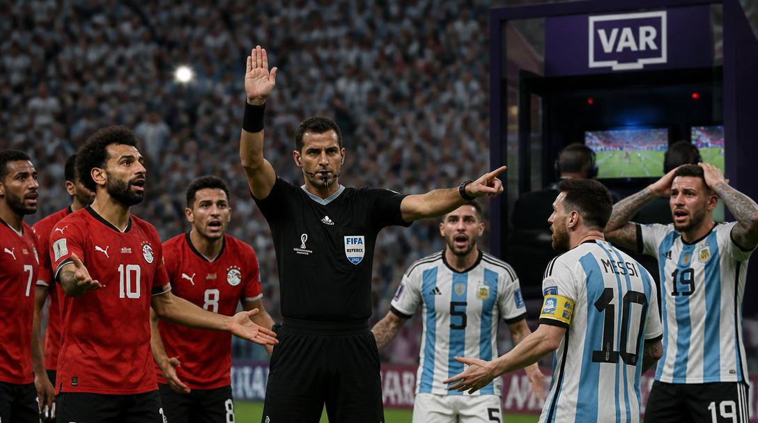 Egyptens fotbollsförbund anmäler domarteam till Fifa efter VM-förlust mot Argentina