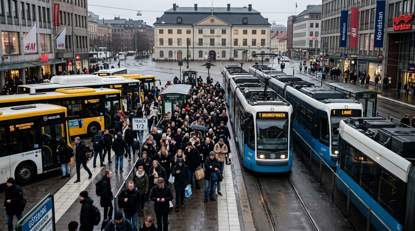 Elfel i Brunnsparken stoppade nästan alla spårvagnar i Göteborg under morgonrusningen