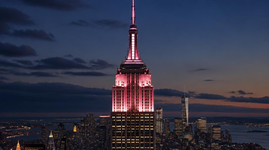 Empire State Building tändes i neonrosa för att hylla Dolly Parton