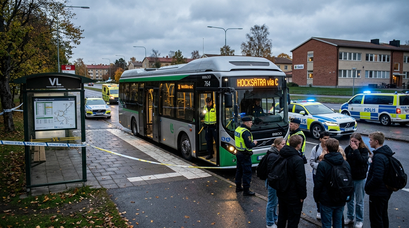 En person allvarligt skadad efter skottlossning på buss i Tyresö