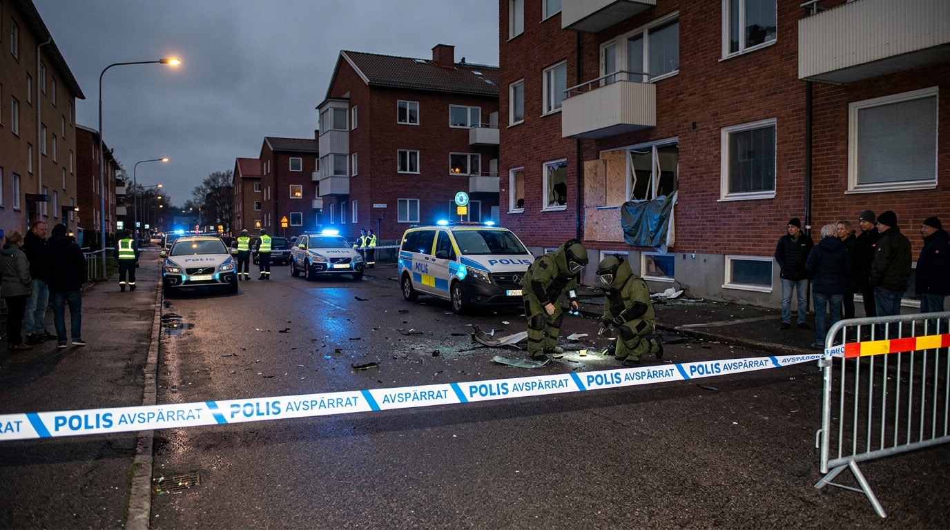En person gripen efter explosion vid villa i Södertälje