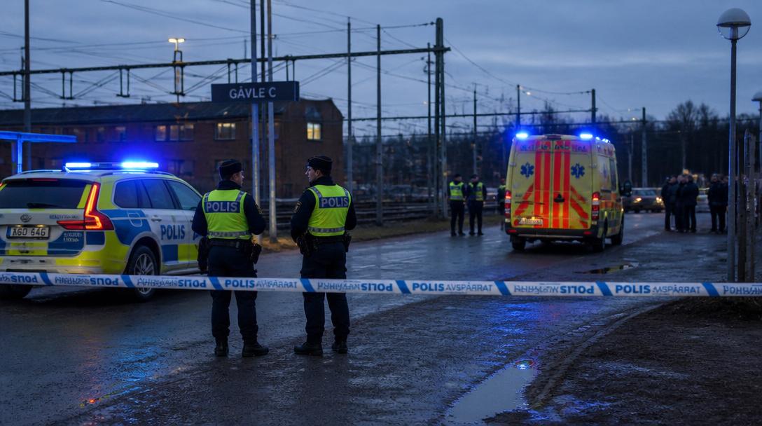 En person till sjukhus efter smällar i Gävle – tågtrafiken stoppad