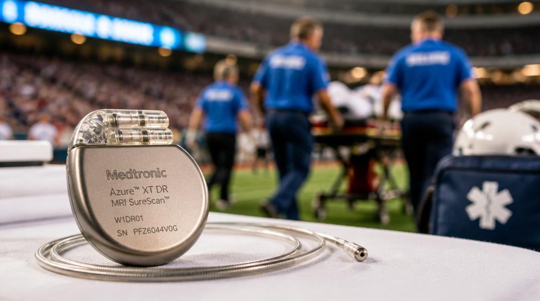 Eriksen kollapsade igen, men räddades av sin pacemaker