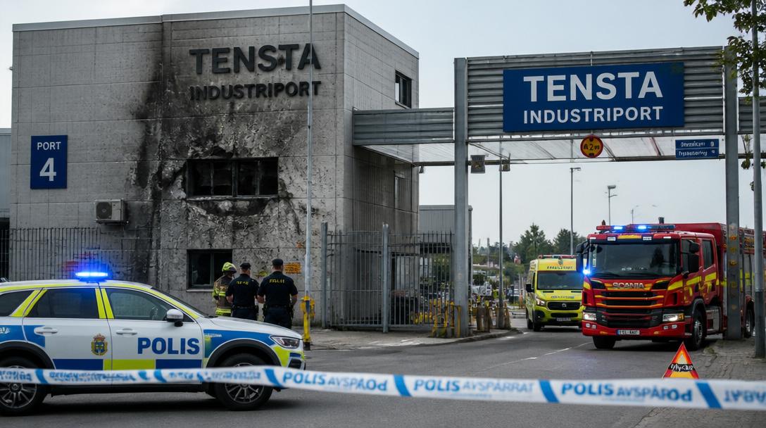 Explosion i port i Tensta – omfattande polisinsats pågår