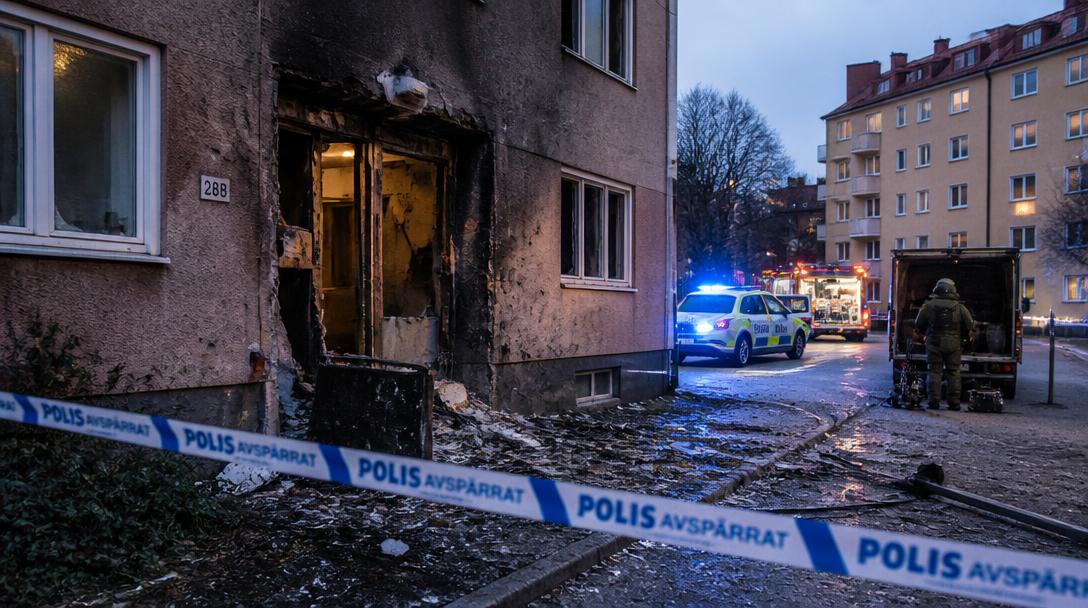 Explosion vid flerfamiljshus i Malmö – två unga gripna