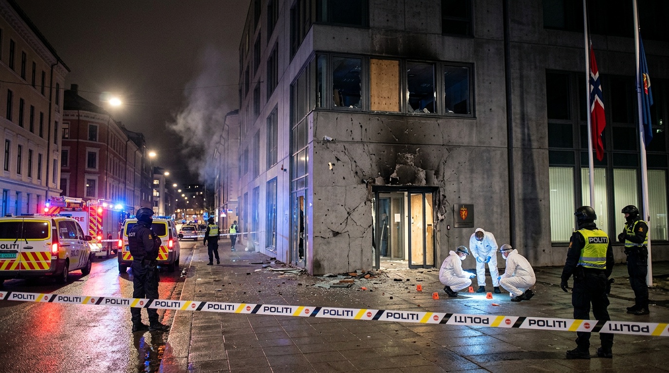 Explosion vid USA:s ambassad i Oslo, ingen skadad