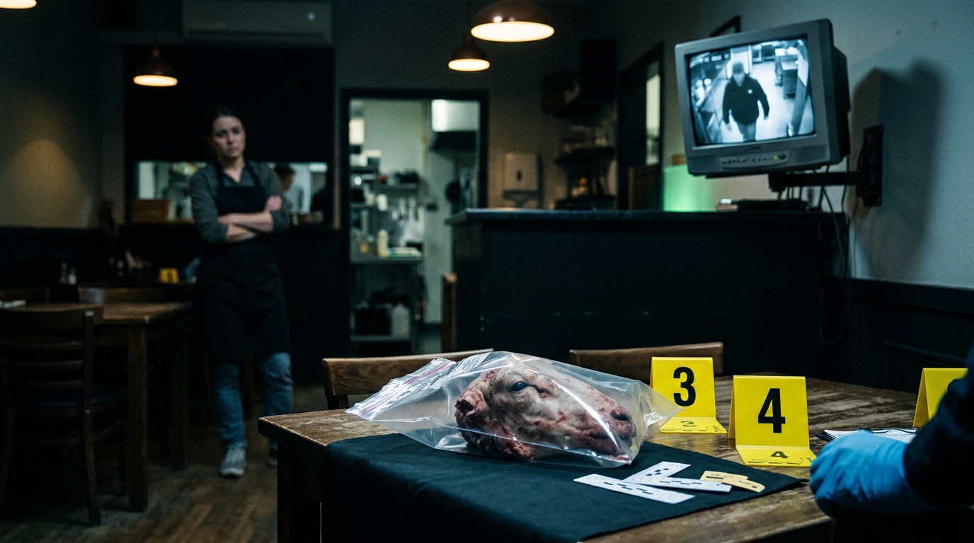 Fårhuvud hängdes på restaurangdörr i Stockholm – utreds som olaga hot