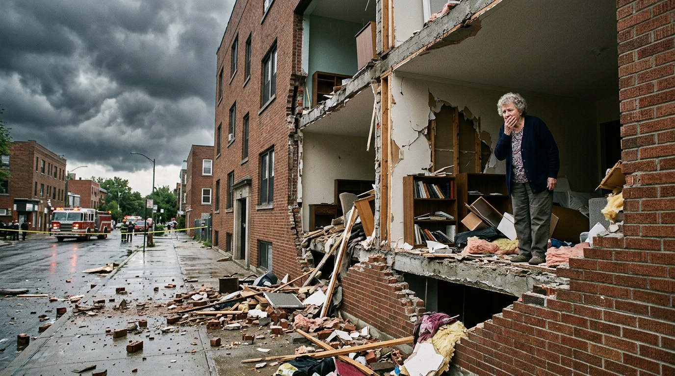 Fasaden rasade på Theas hus under stormen Dave: "Jag blev jätterädd"
