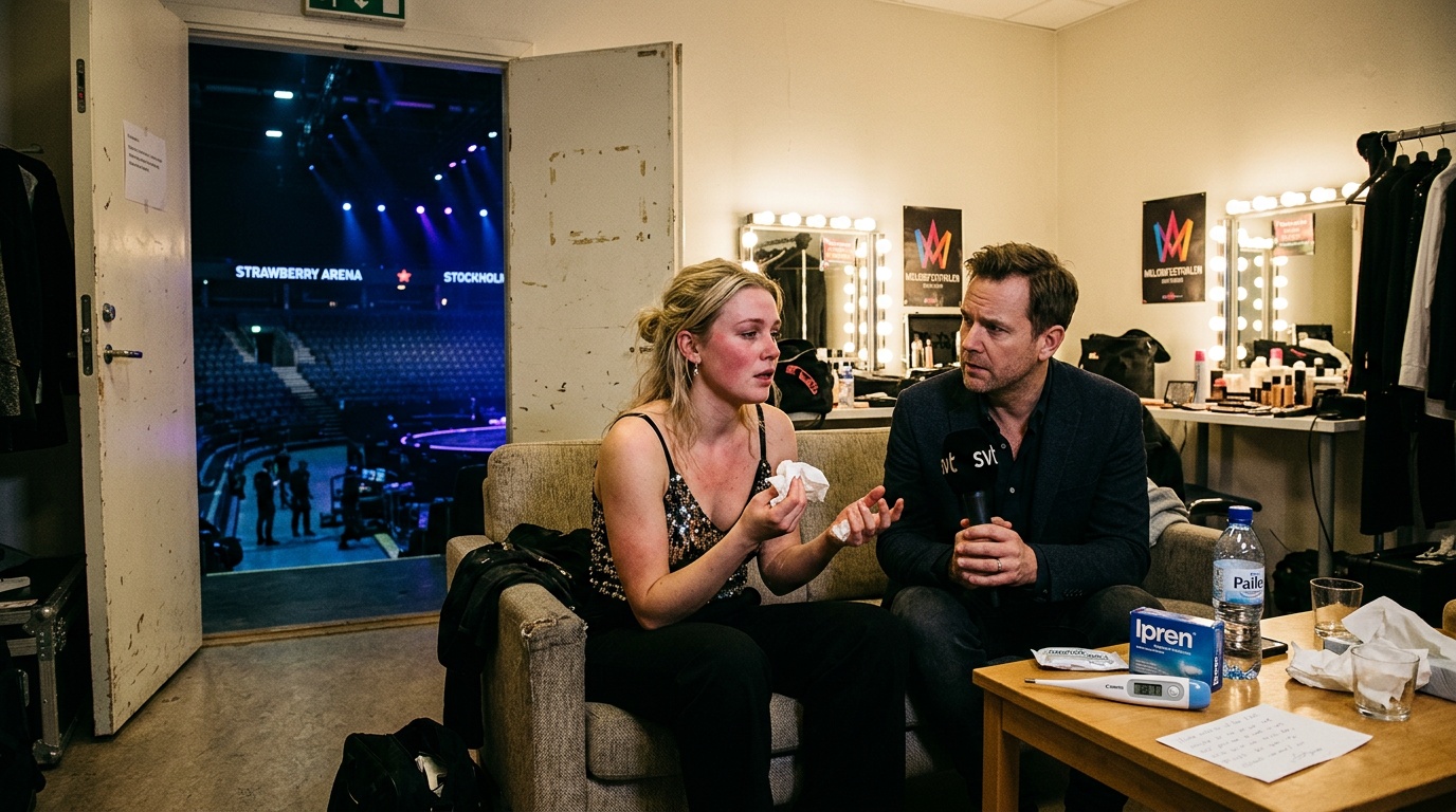 Felicia tävlar med feber i Melodifestivalens final 2026