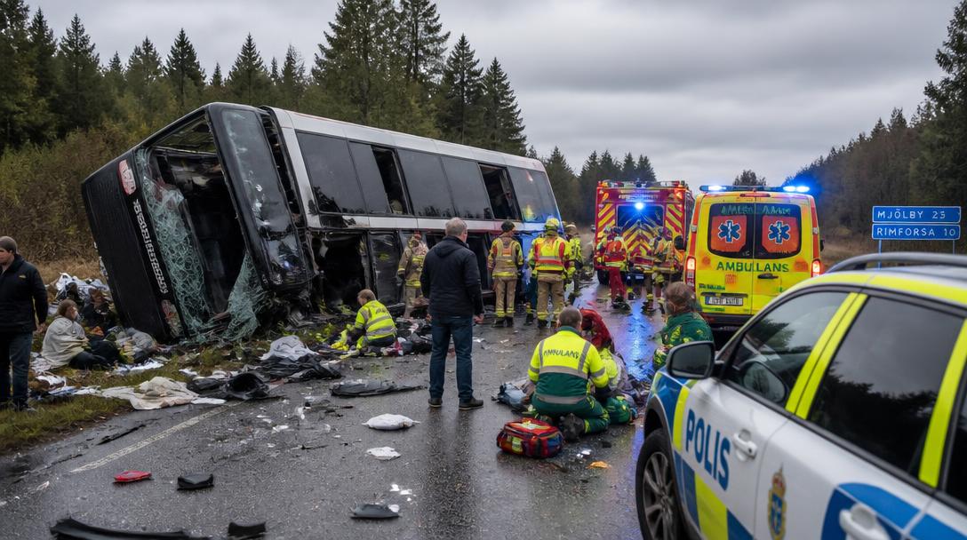 Felicia var på bussen när den kraschade utanför Växjö: "Folk skrek för sina liv"