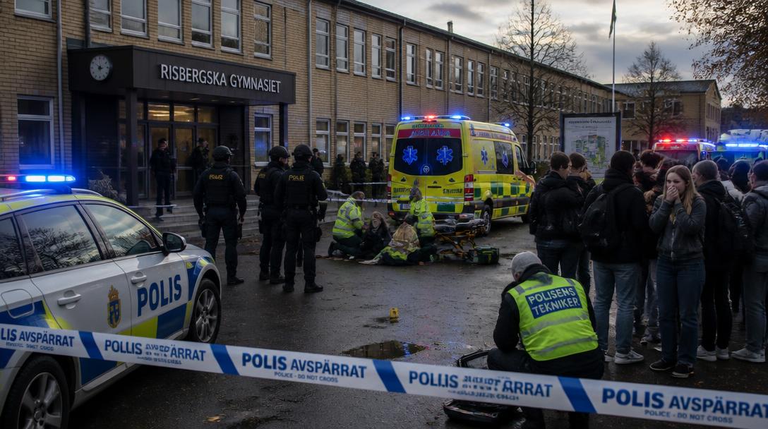 Flera skadade i svärdattack på skola i Fagersta – gärningsmannen skjuten av polis