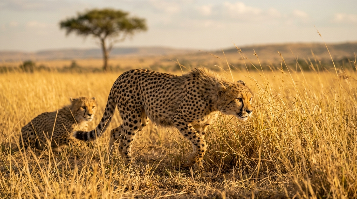 Föräldralösa geparder jagades av zebror på första dagen i det vilda