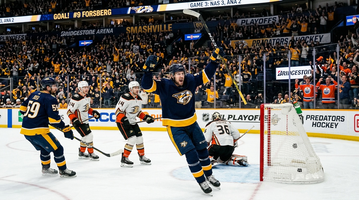 Forsberg passerade 40-målsgränsen när NHL:s grundserie spelades färdigt