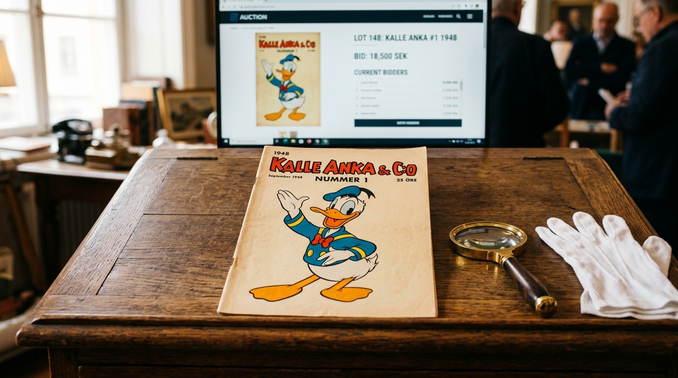 Första numret av Kalle Anka & C:o såldes för 150 600 kronor på Tradera
