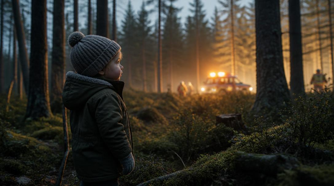 Försvunnen tvååring hittad oskadd efter 14 timmar i skogen