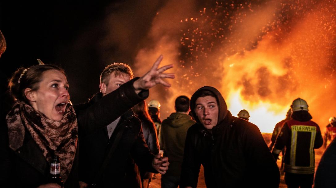Fyra skadade vid majbrasa i Alvesta – en misstänkt för brott