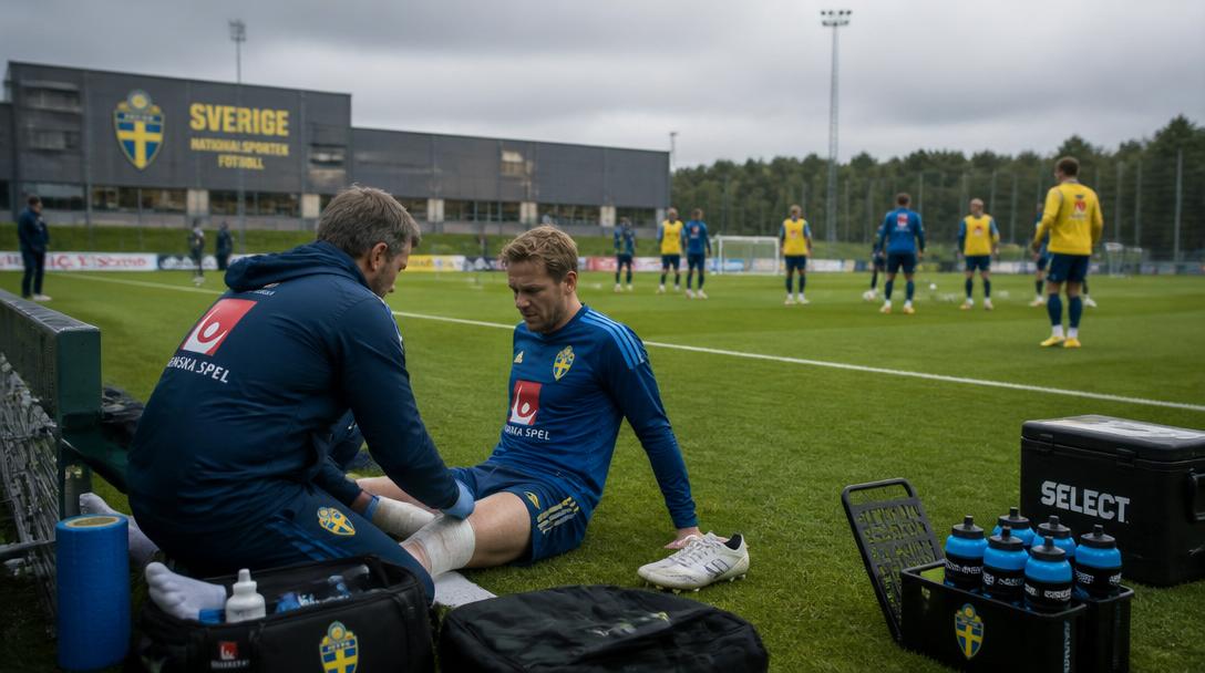 Fyra spelare saknas på Sveriges första VM-träning i Dallas